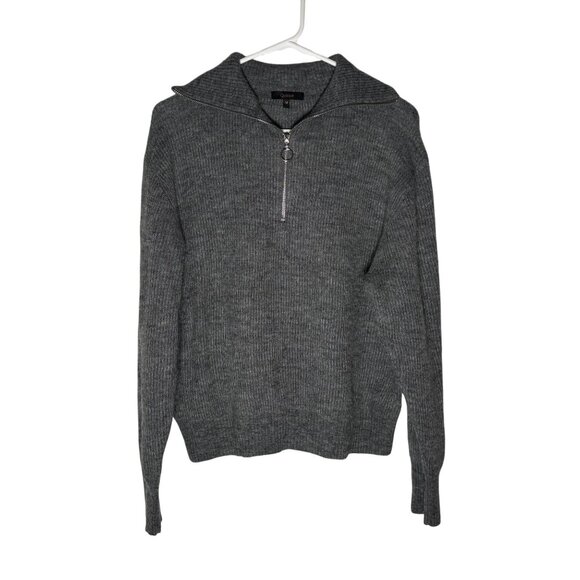 Quince Sweaters - Quince Baby Alpaca-Wool Quarter Zip Pullover Women's Size Medium in Charcoal Gra